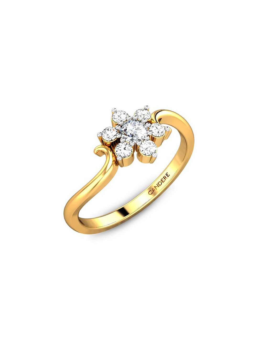 

CANDERE A KALYAN JEWELLERS COMPANY 22KT (916) Gold Cubic Zirconia Studded Ring-2.5gm