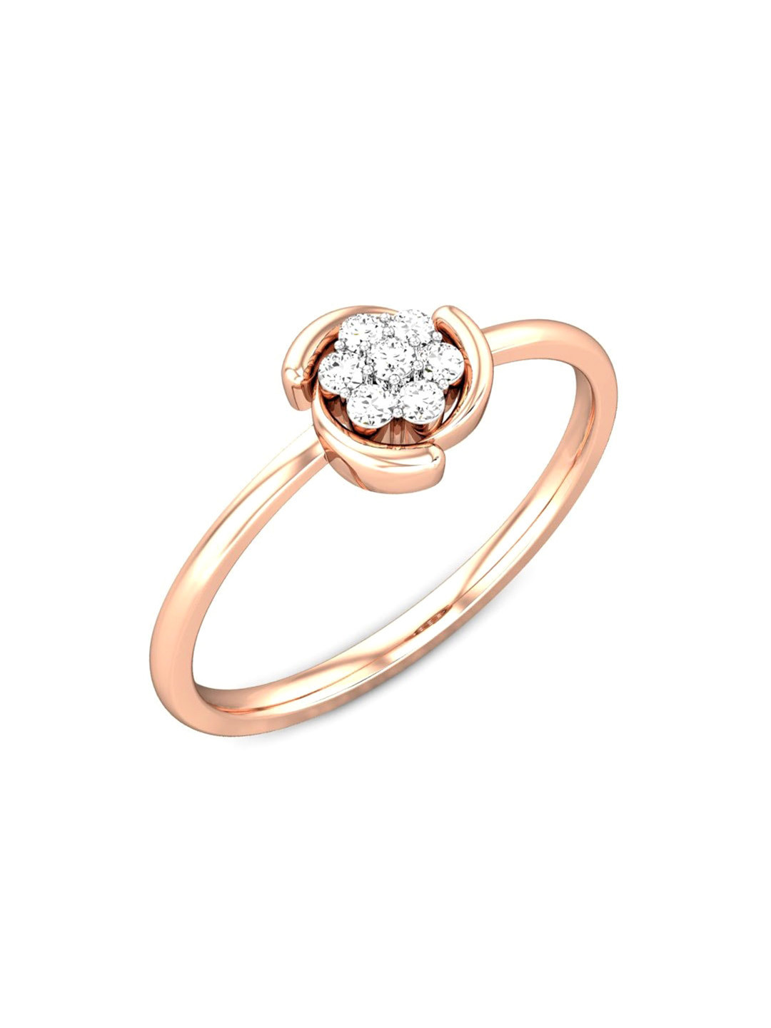 

CANDERE A KALYAN JEWELLERS COMPANY 18KT (750) Rose Gold Cubic Zirconia Studded Ring-1.73gm