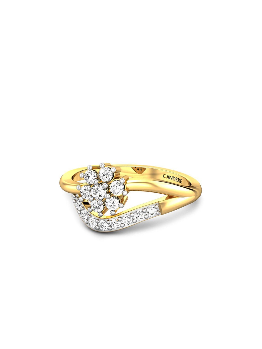 

CANDERE A KALYAN JEWELLERS COMPANY 22KT (916) Gold Cubic Zirconia Studded Ring-3.08 gm