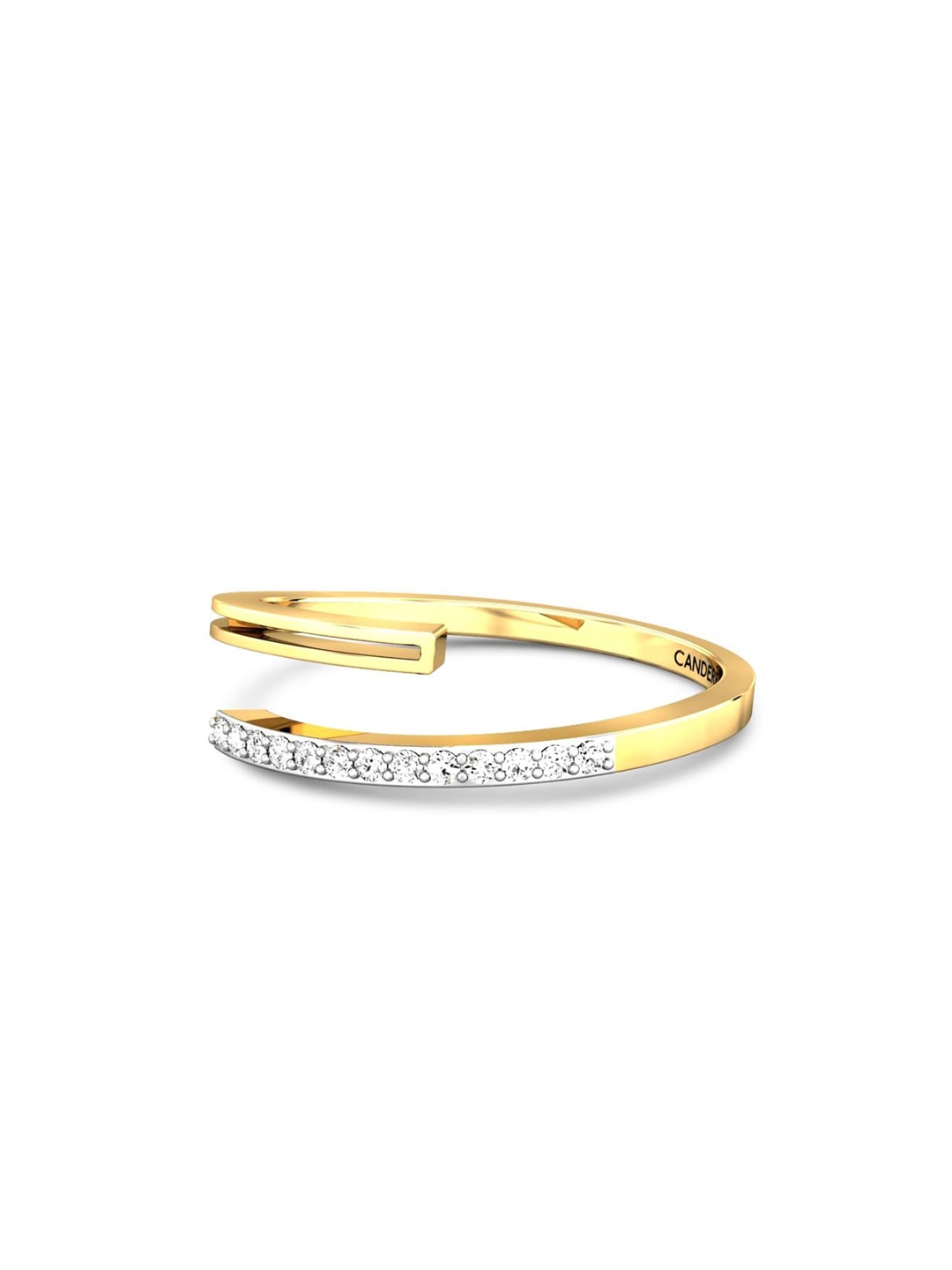 

CANDERE A KALYAN JEWELLERS COMPANY BIS Hallmark 18KT Gold CZ Studded Finger Ring-2.24gm