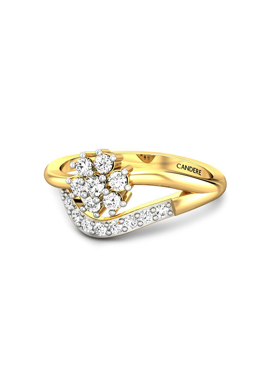 

CANDERE A KALYAN JEWELLERS COMPANY 22KT (916) Gold Cubic Zirconia Studded Ring-2.55 gm