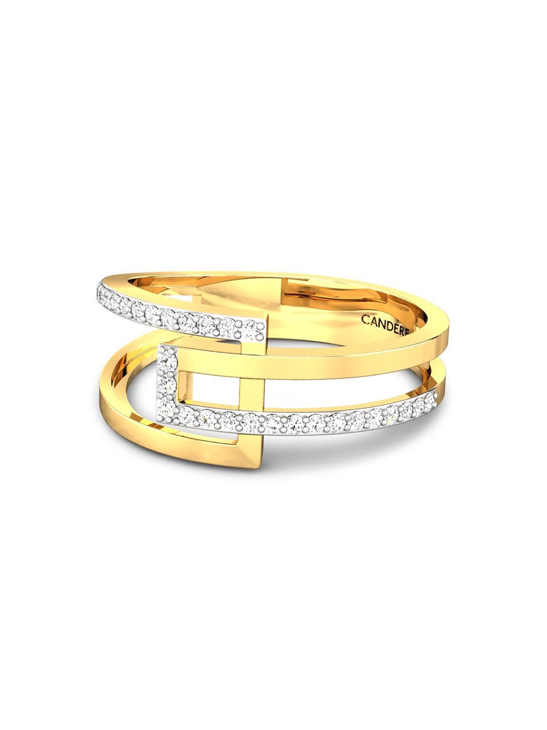 

CANDERE A KALYAN JEWELLERS COMPANY BIS Hallmark 14KT(585) CZ Studded Gold Ring-2.46gm