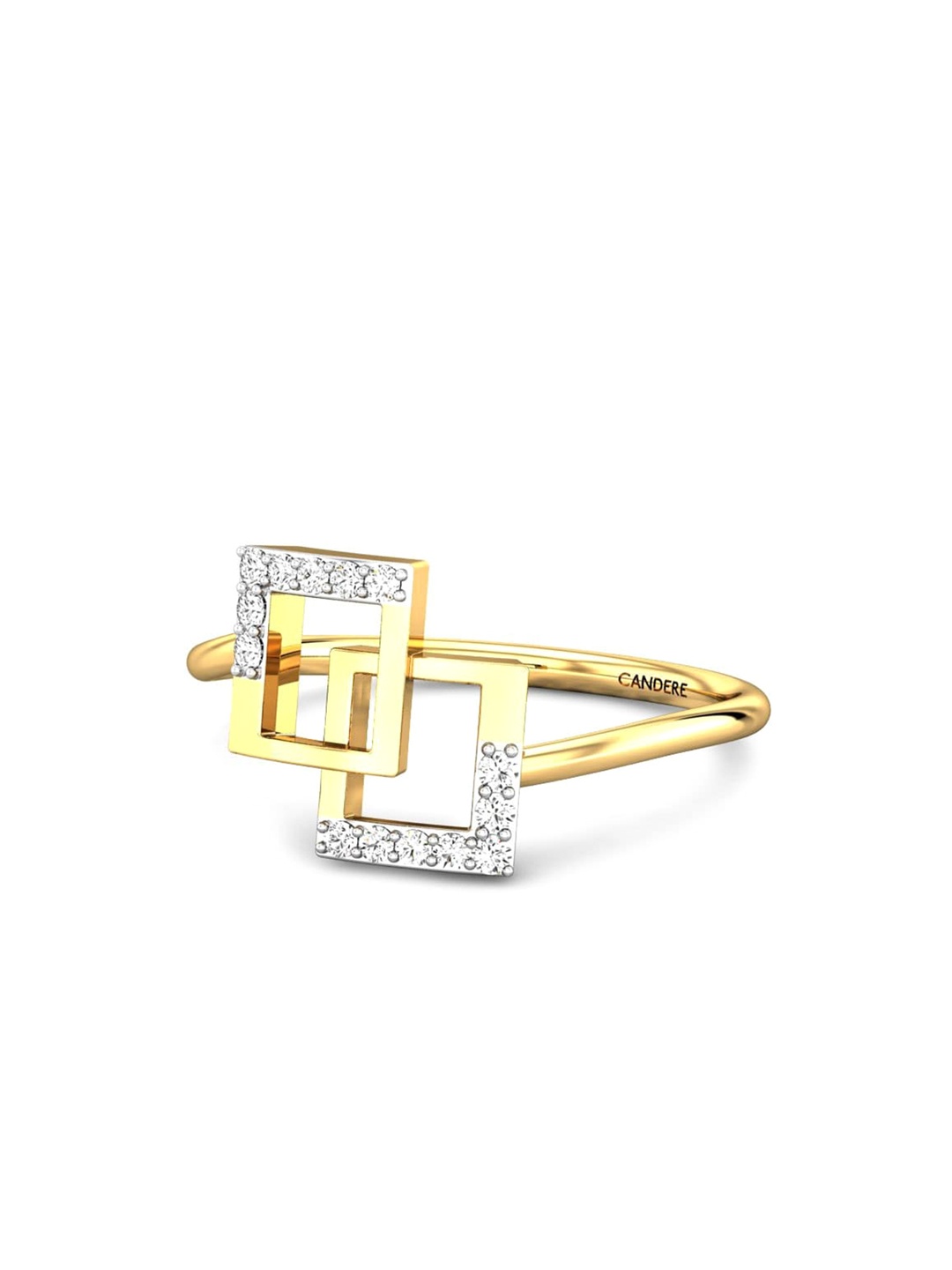 

CANDERE A KALYAN JEWELLERS COMPANY 14KT (585) Gold Cubic Zirconia Studded Ring-1.13 gm