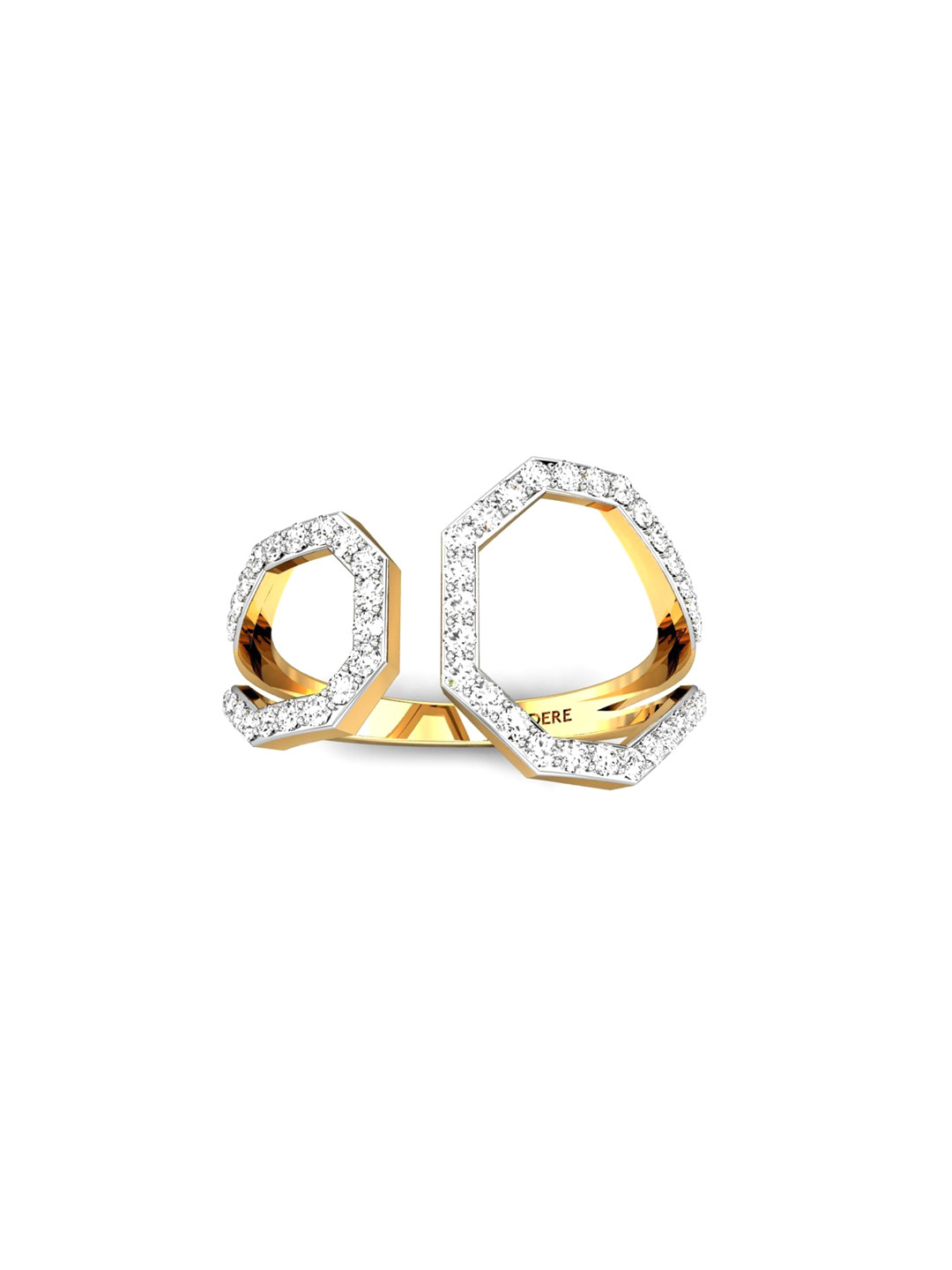 

CANDERE A KALYAN JEWELLERS COMPANY 22KT (916) Gold Cubic Zirconia Studded Ring-2.4 gm
