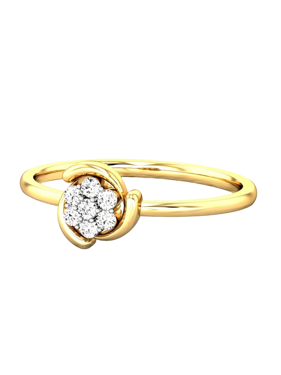 

CANDERE A KALYAN JEWELLERS COMPANY 18KT (750) Gold CZ Studded Finger Ring-1.45gm