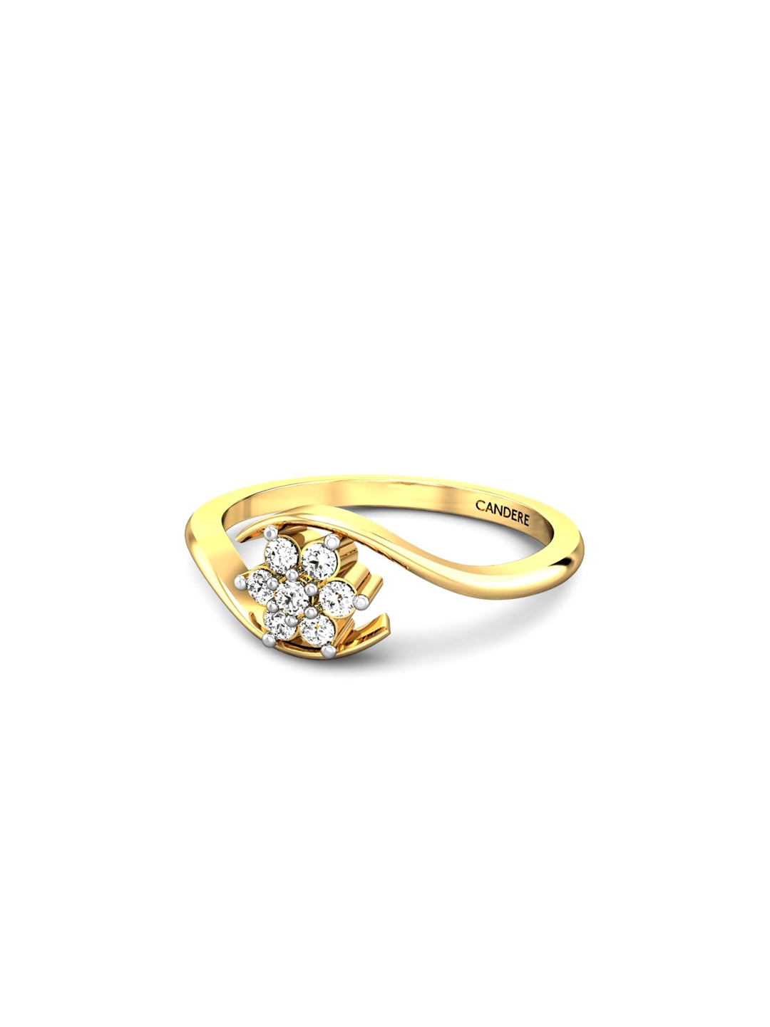 

CANDERE A KALYAN JEWELLERS COMPANY 22KT (916) Gold Cubic Zirconia Studded Ring-2.25 gm