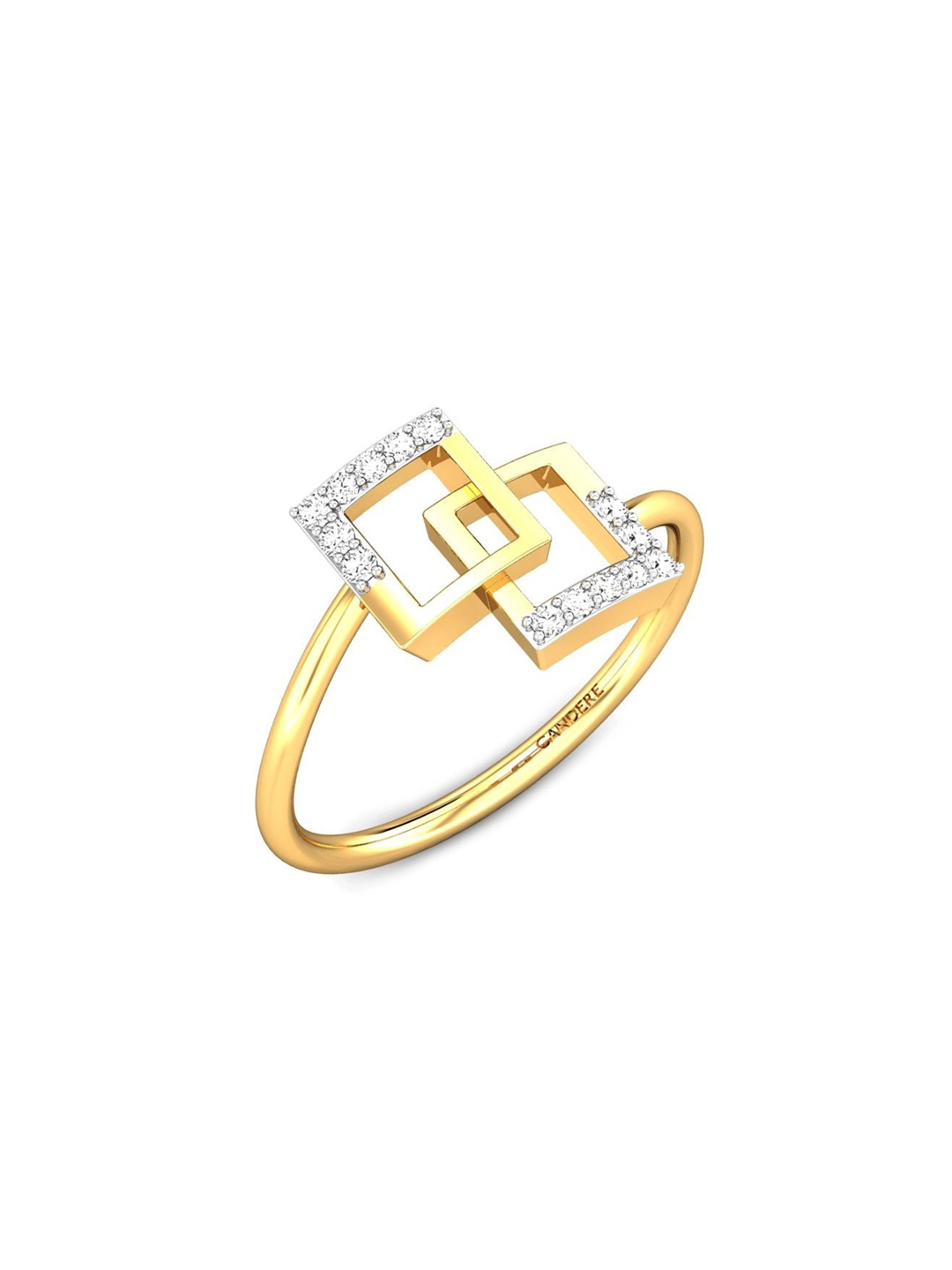 

CANDERE A KALYAN JEWELLERS COMPANY 22KT (916) Gold Cubic Zirconia Studded Ring-1.62gm