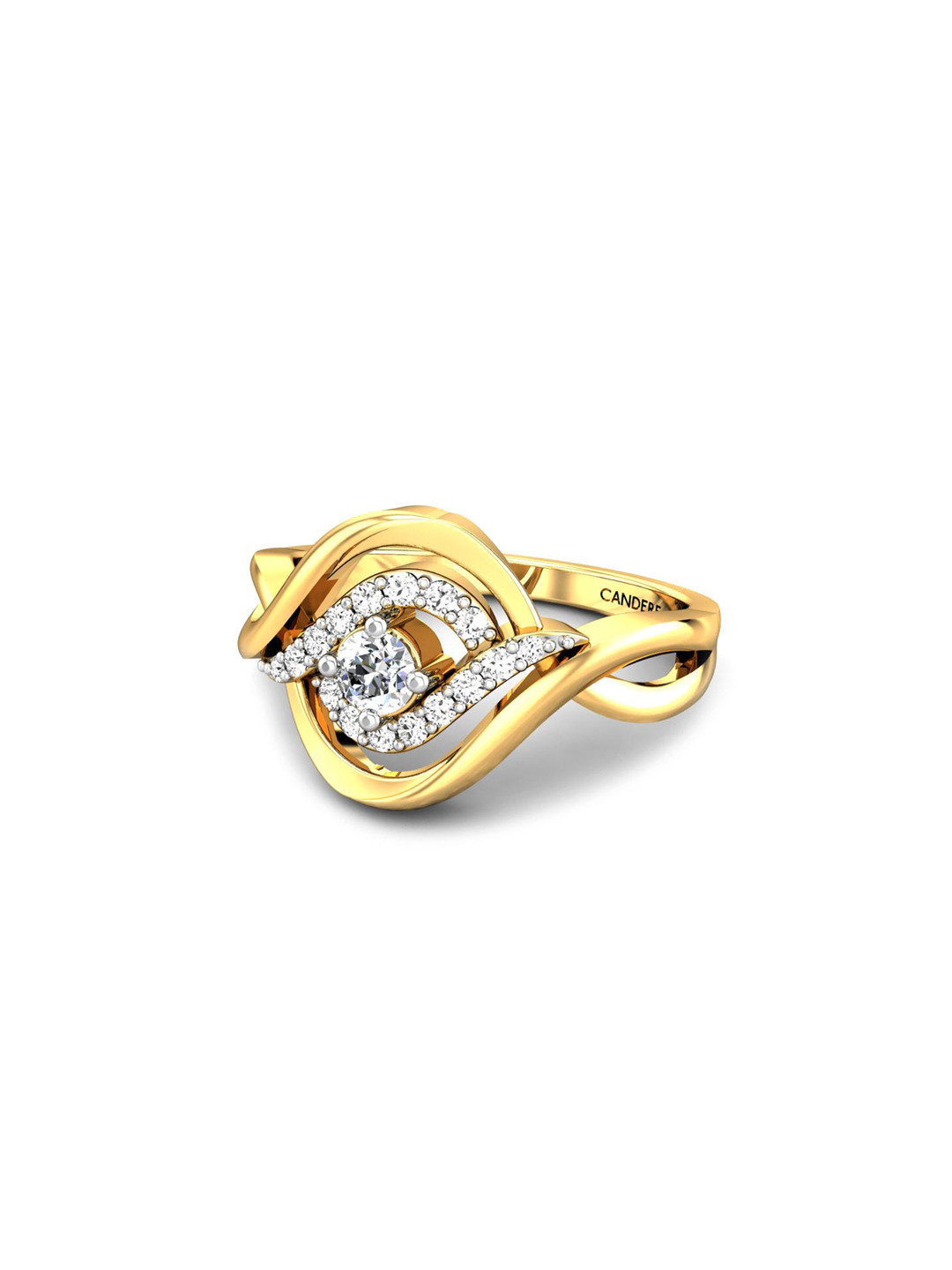 

CANDERE A KALYAN JEWELLERS COMPANY 18KT (750) Gold Cubic Zirconia Studded Ring-4.75gm