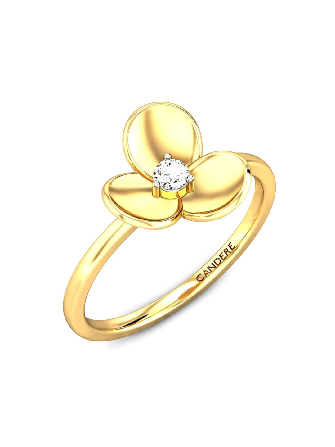 

CANDERE A KALYAN JEWELLERS COMPANY BIS Hallmark 14KT(585) Gold CZ Studded Ring-1.97gm