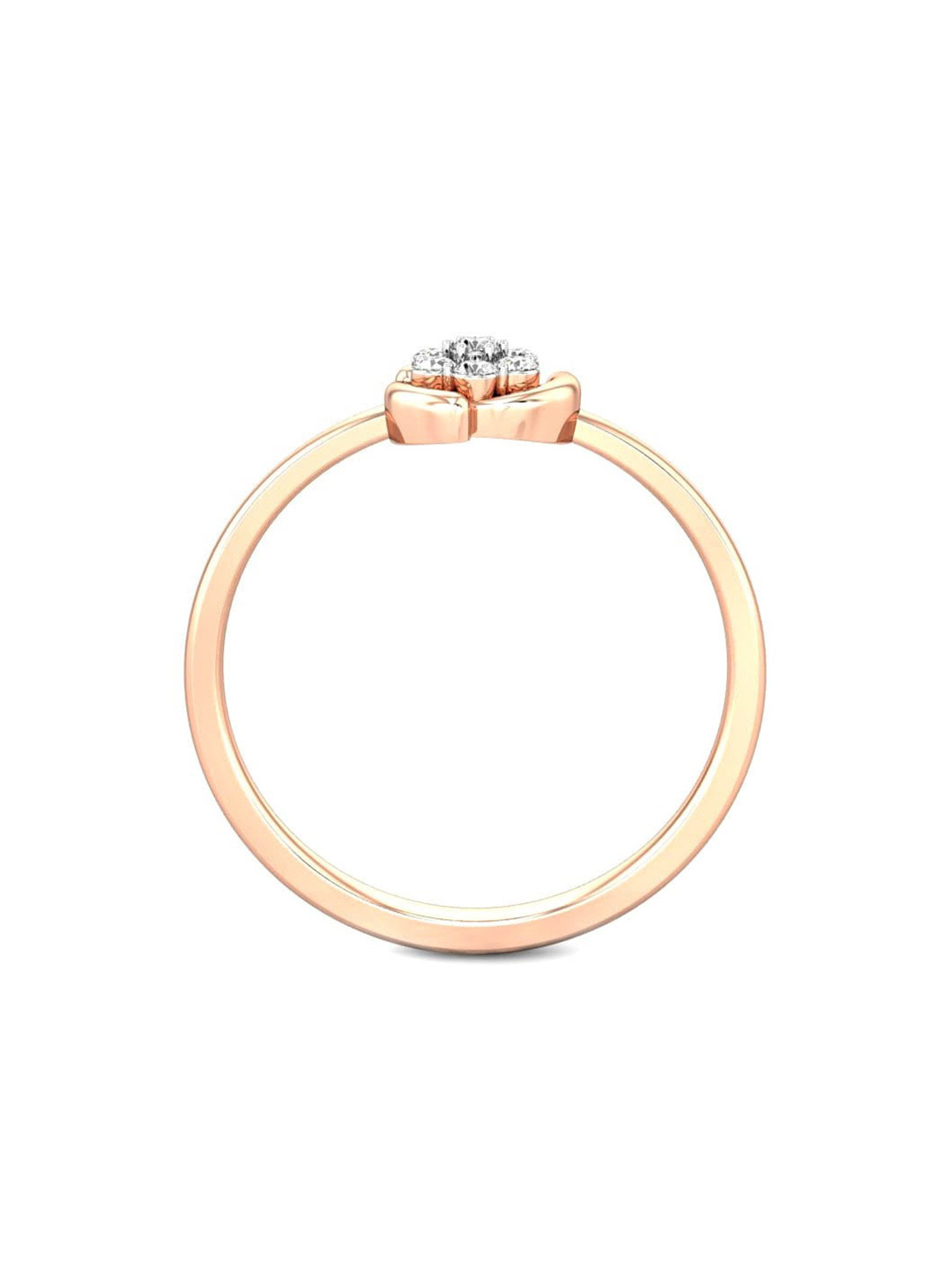 

CANDERE A KALYAN JEWELLERS COMPANY 18KT (750) Rose Gold Cubic Zirconia Studded Ring-1.57gm