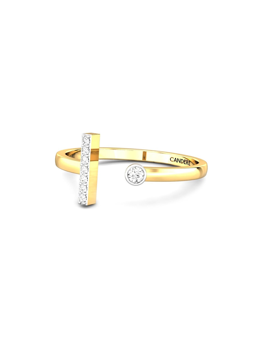 

CANDERE A KALYAN JEWELLERS COMPANY 14KT (585) Gold Cubic Zirconia Studded Ring-1.33 gm