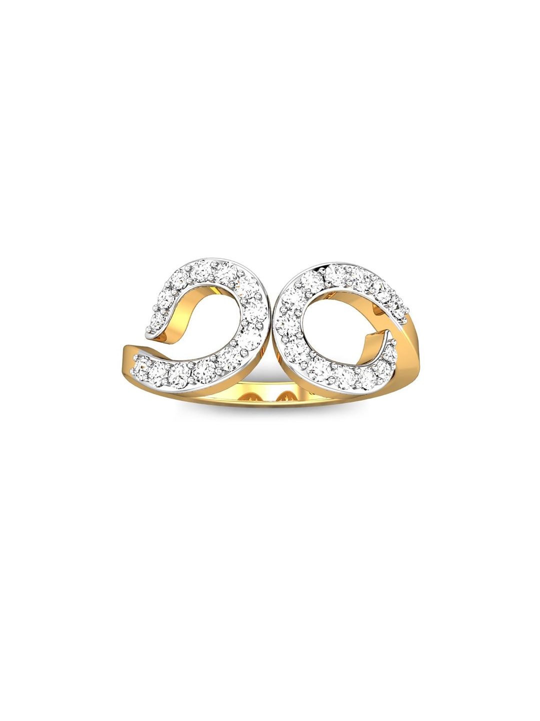 

CANDERE A KALYAN JEWELLERS COMPANY 22KT (916) Gold CZ Studded Finger Ring -3.24gm