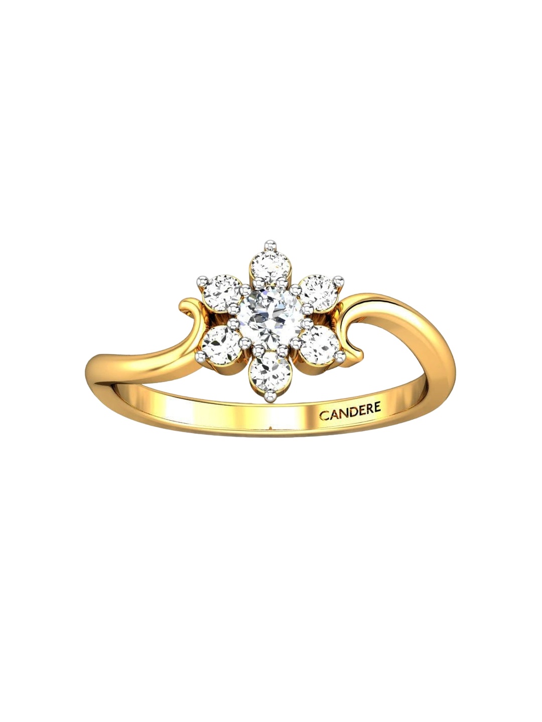 

CANDERE A KALYAN JEWELLERS COMPANY 22KT (916) Gold Cubic Zirconia Studded Ring-1.99 gm