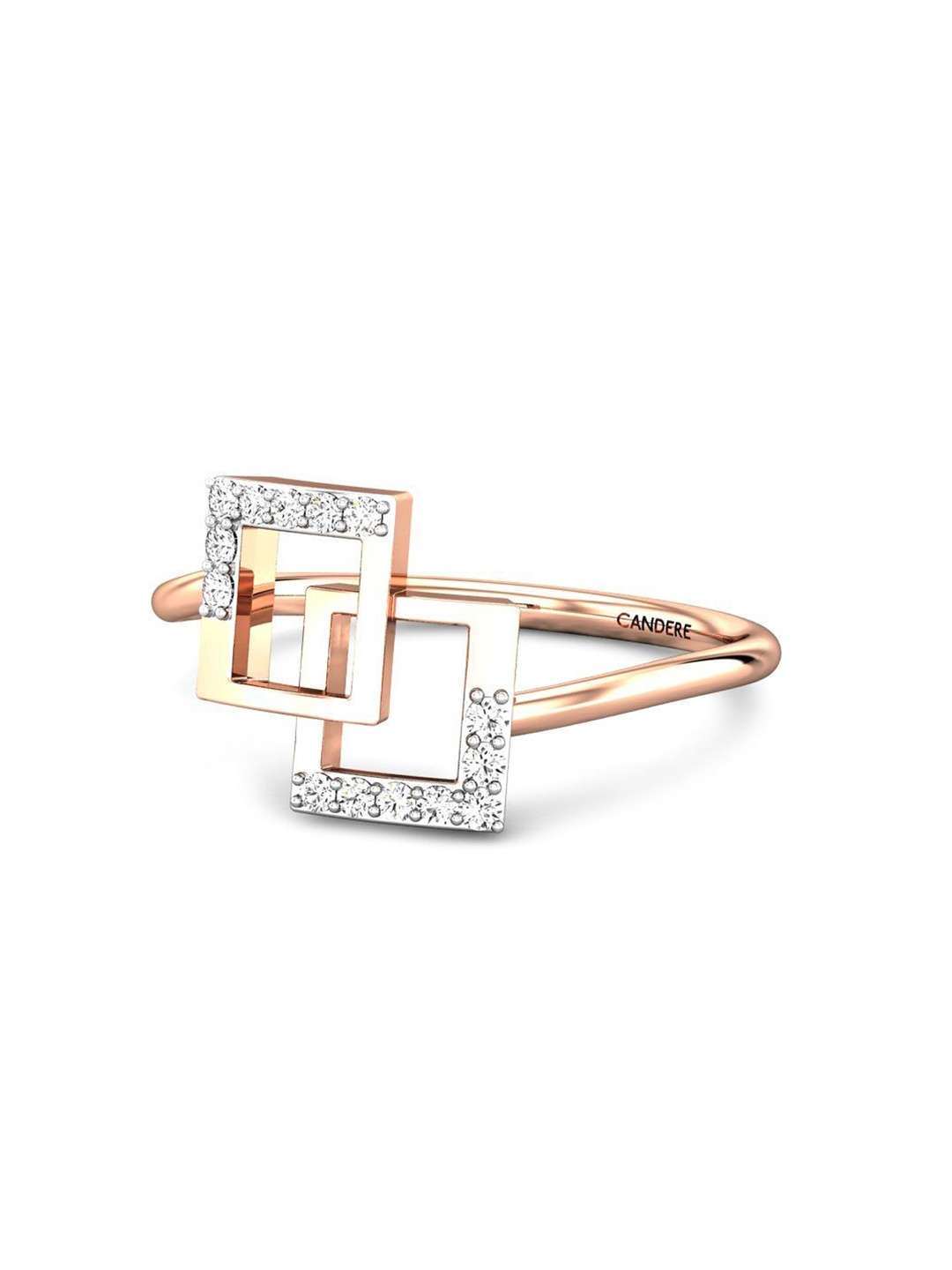 

CANDERE A KALYAN JEWELLERS COMPANY BIS Hallmark 14KT(585) Rose Gold CZ Studded Ring-1.33gm