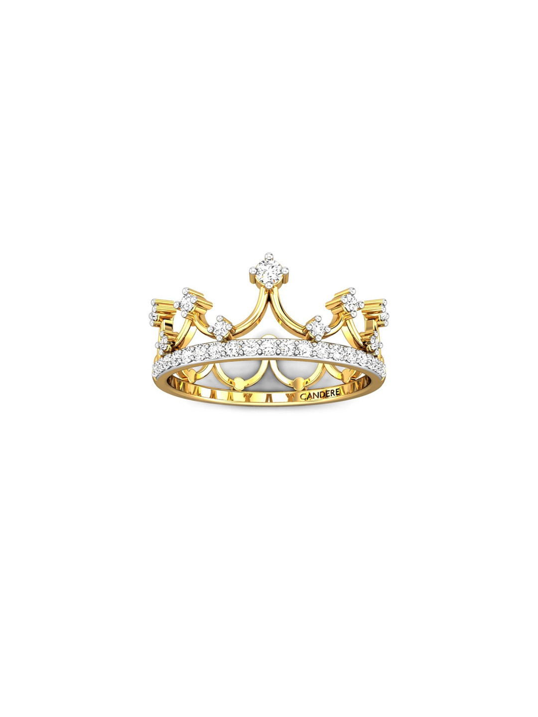 

CANDERE A KALYAN JEWELLERS COMPANY 18KT(750) Gold Cubic Zirconia-Studded Ring-2.55gm