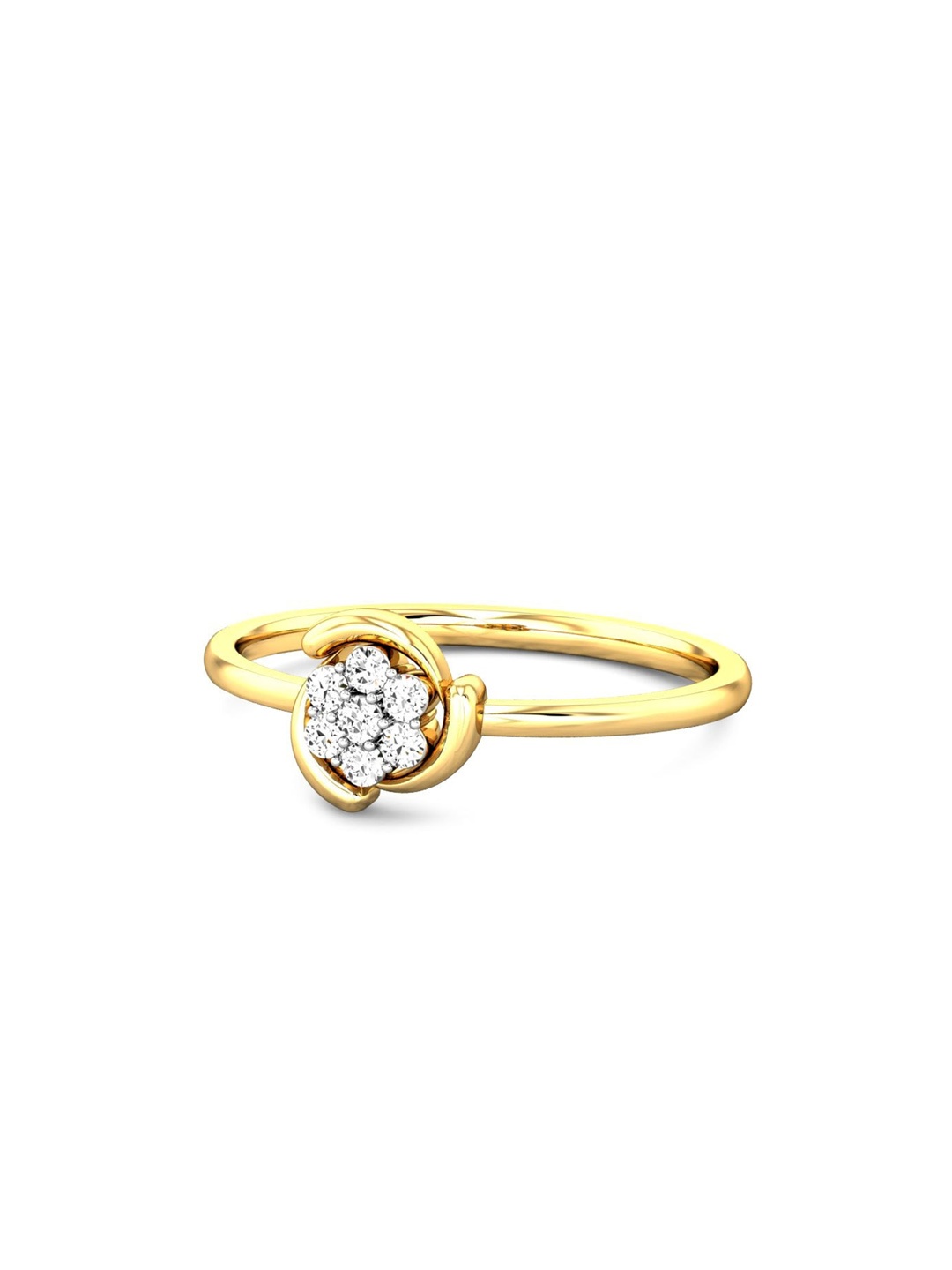 

CANDERE A KALYAN JEWELLERS COMPANY 14KT (585) Gold Cubic Zirconia Studded Ring-1.2gm