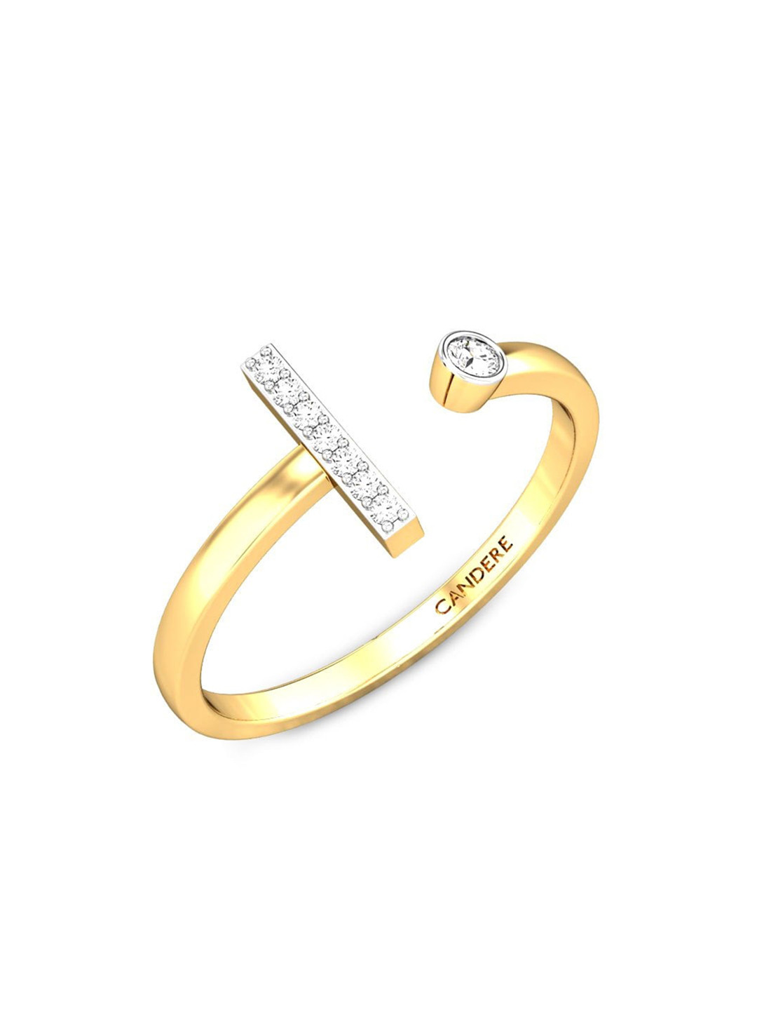 

CANDERE A KALYAN JEWELLERS COMPANY BIS Hallmark 14KT (585) Gold CZ Studded Ring-1.23gm