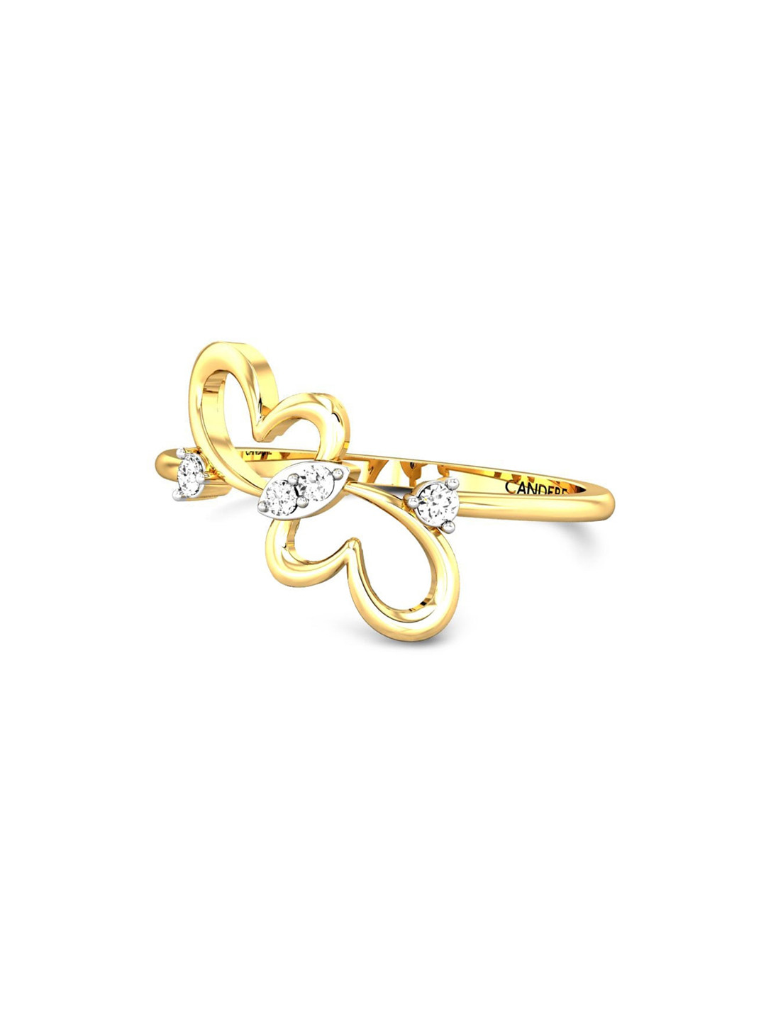 

CANDERE A KALYAN JEWELLERS COMPANY 22KT (916) Gold CZ Studded Finger Ring-2.25gm