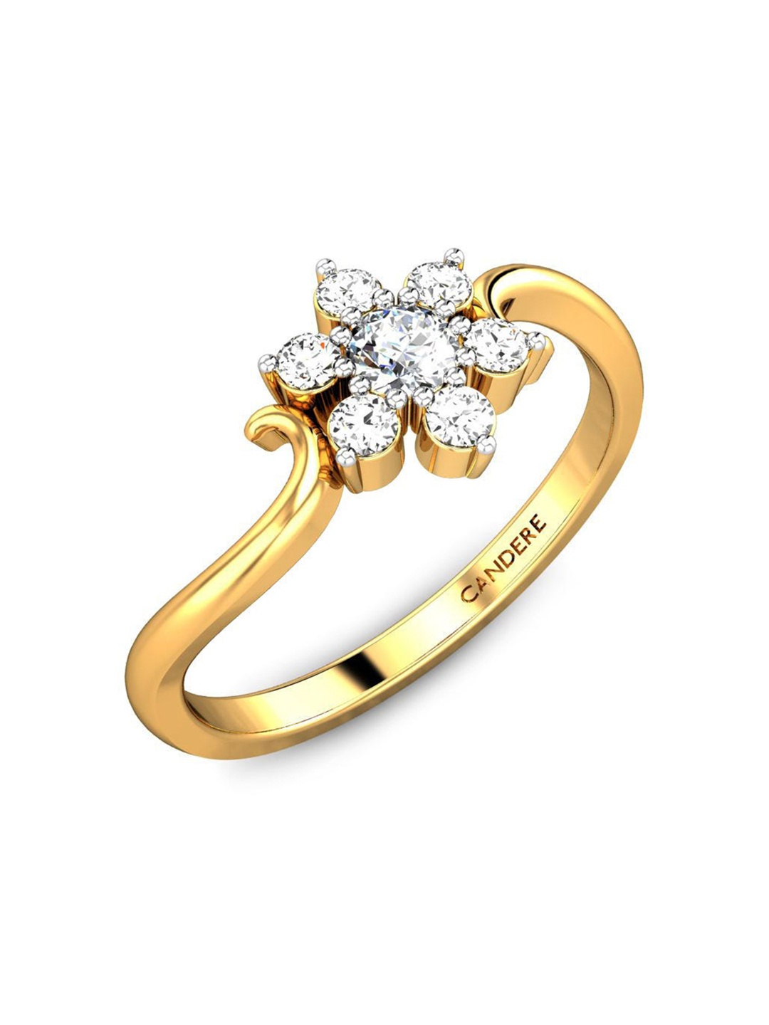 

CANDERE A KALYAN JEWELLERS COMPANY 18KT (750) Gold Cubic Zirconia Finger Ring-1.89 gm
