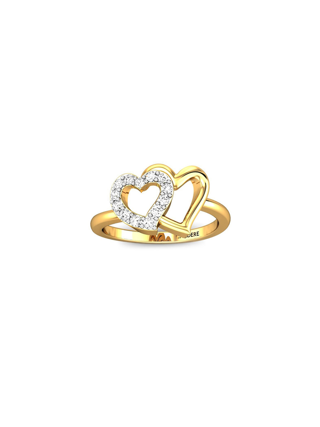 

CANDERE A KALYAN JEWELLERS COMPANY 22KT (916) Gold Cubic Zirconia Studded Ring-2.85 gm