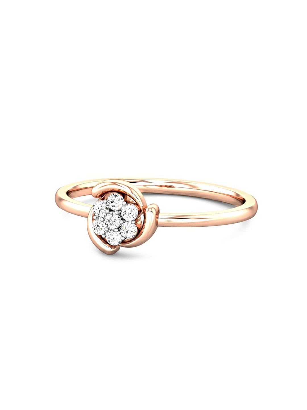 

CANDERE A KALYAN JEWELLERS COMPANY 14KT (585) Rose Gold CZ Studded Ring-1.29gm