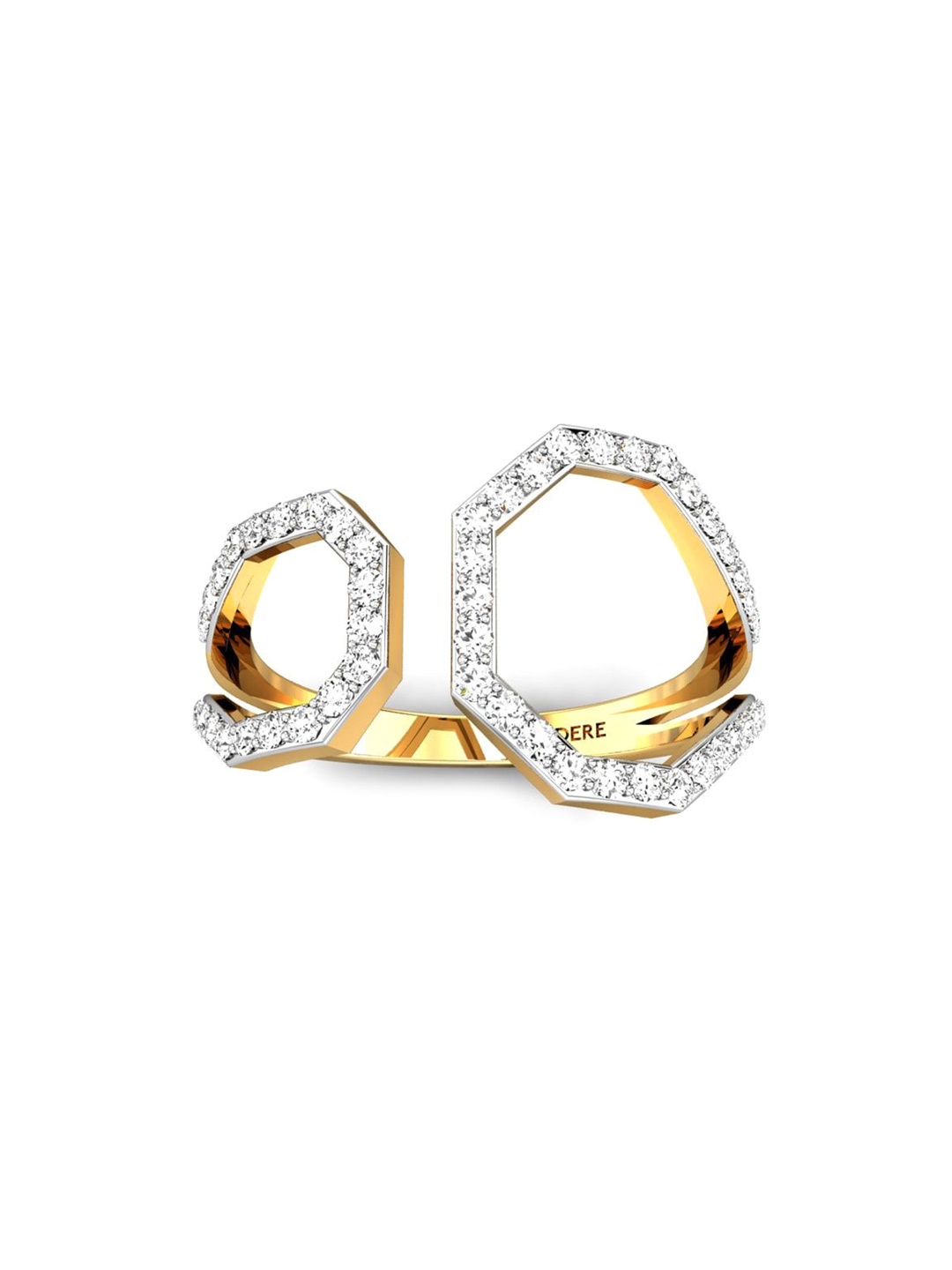 

CANDERE A KALYAN JEWELLERS COMPANY 18KT (750) Gold Cubic Zirconia Studded Ring-1.68gm
