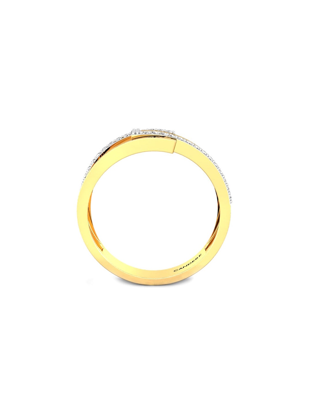 

CANDERE A KALYAN JEWELLERS COMPANY 22KT (916) Gold Cubic Zirconia Studded Ring-3.57 gm