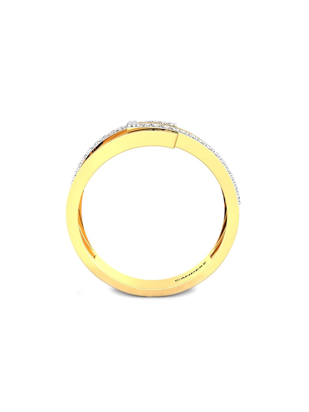 

CANDERE A KALYAN JEWELLERS COMPANY 22KT (916) Gold Cubic Zirconia Studded Ring-3.51 gm