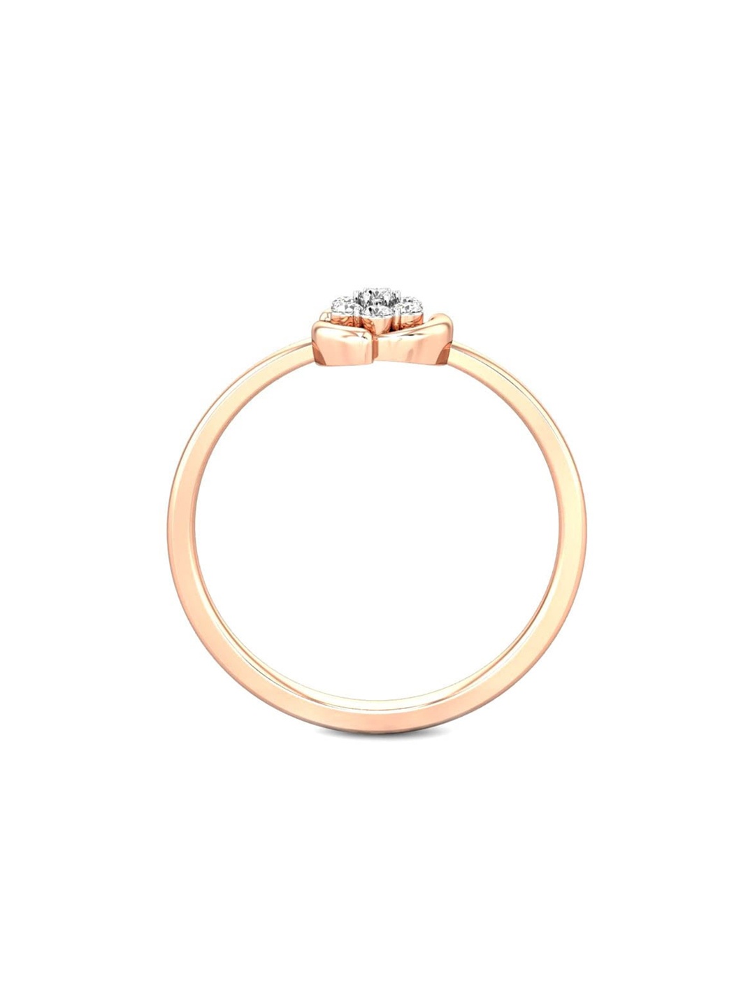 

CANDERE A KALYAN JEWELLERS COMPANY 18KT (750) Rose Gold CZ Studded Ring-1.42gm