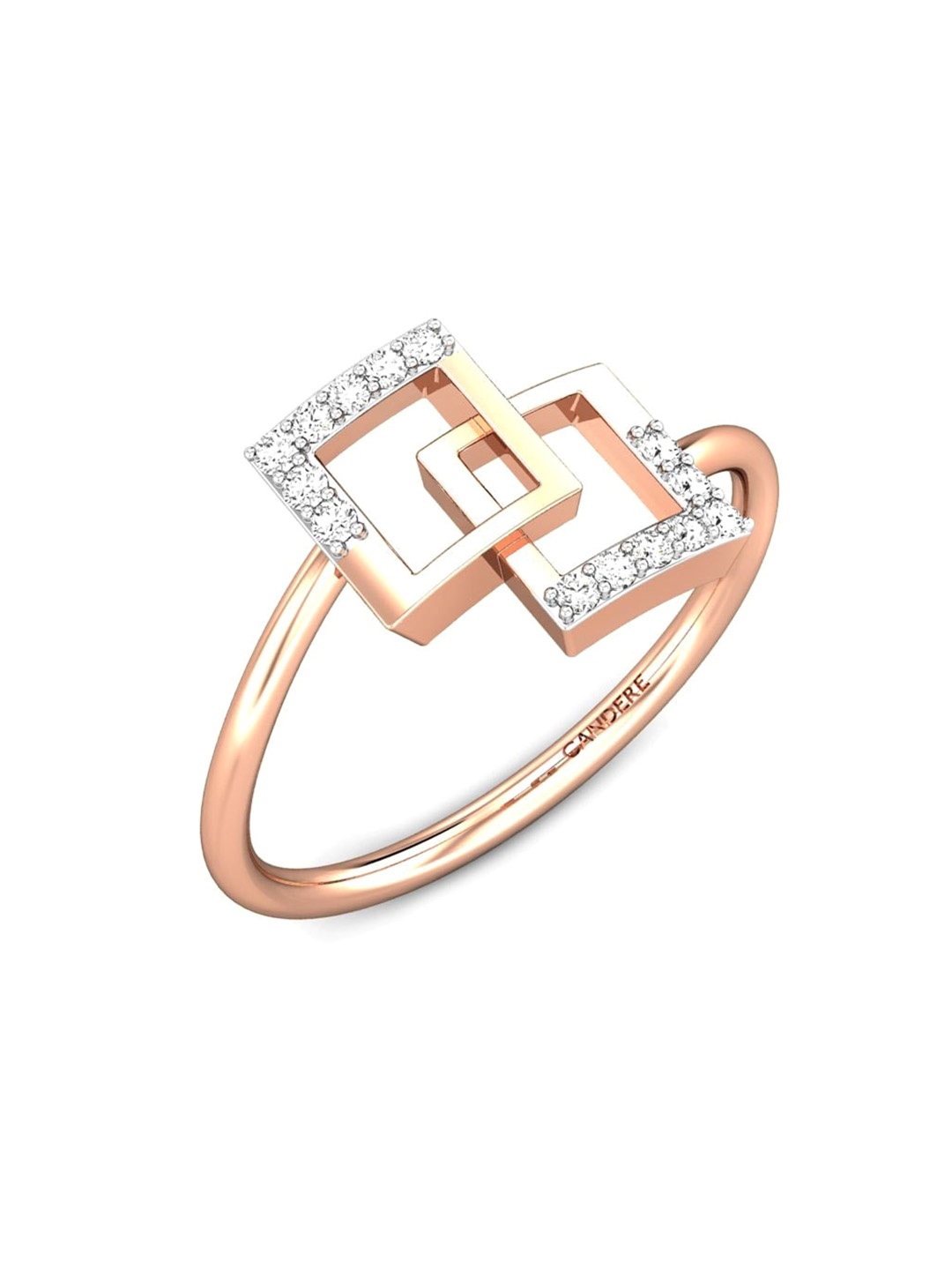 

CANDERE A KALYAN JEWELLERS COMPANY BIS Hallmark 14KT(585) C-Z Studded Rose Gold Ring-1.4gm