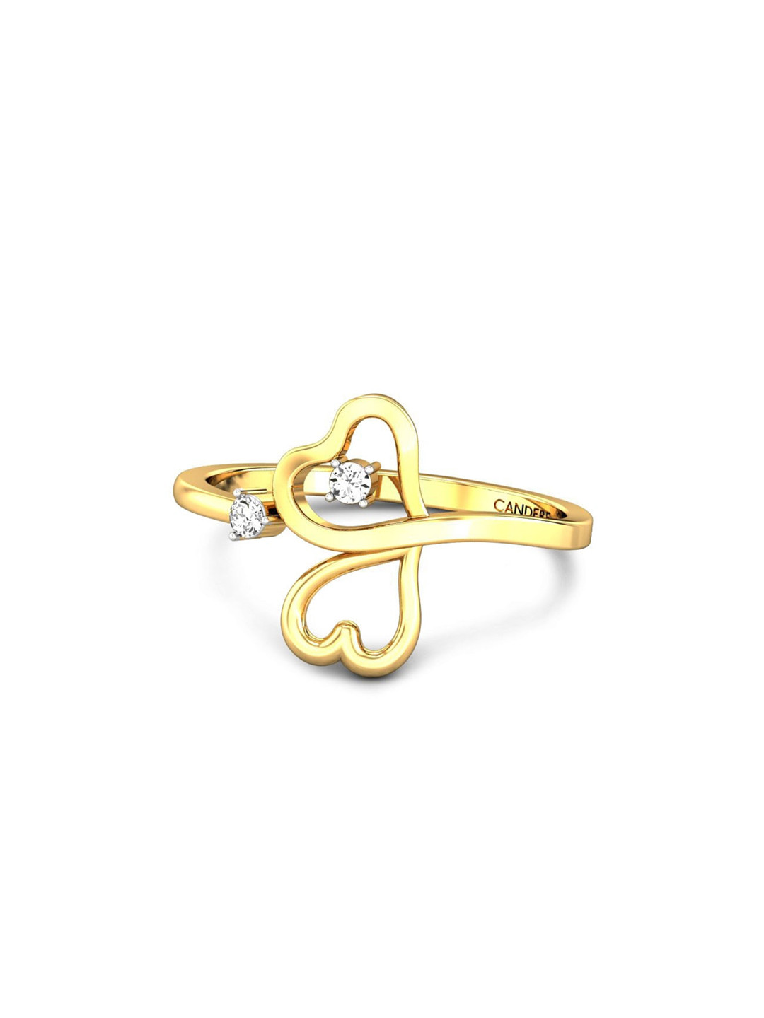 

CANDERE A KALYAN JEWELLERS COMPANY 18KT (750) Gold Cubic Zirconia Studded Ring-2.08 gm