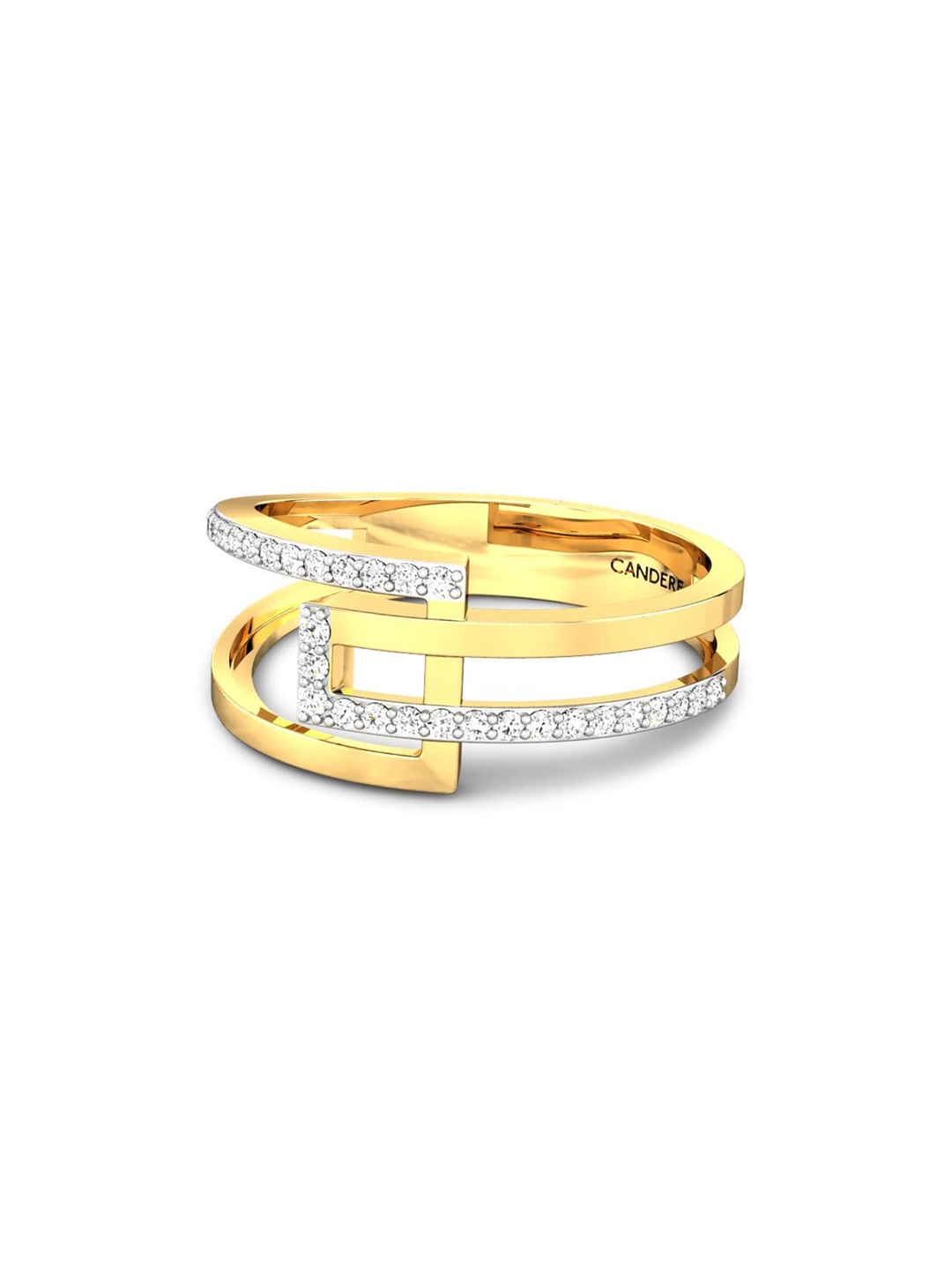

CANDERE A KALYAN JEWELLERS COMPANY 14KT (585) CZ Stone Studded Gold Ring-2.22gm