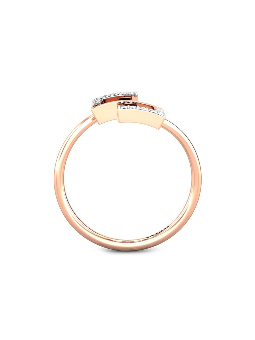 

CANDERE A KALYAN JEWELLERS COMPANY 14KT (585) Rose Gold Cubic Zirconia Studded Ring-1.19gm