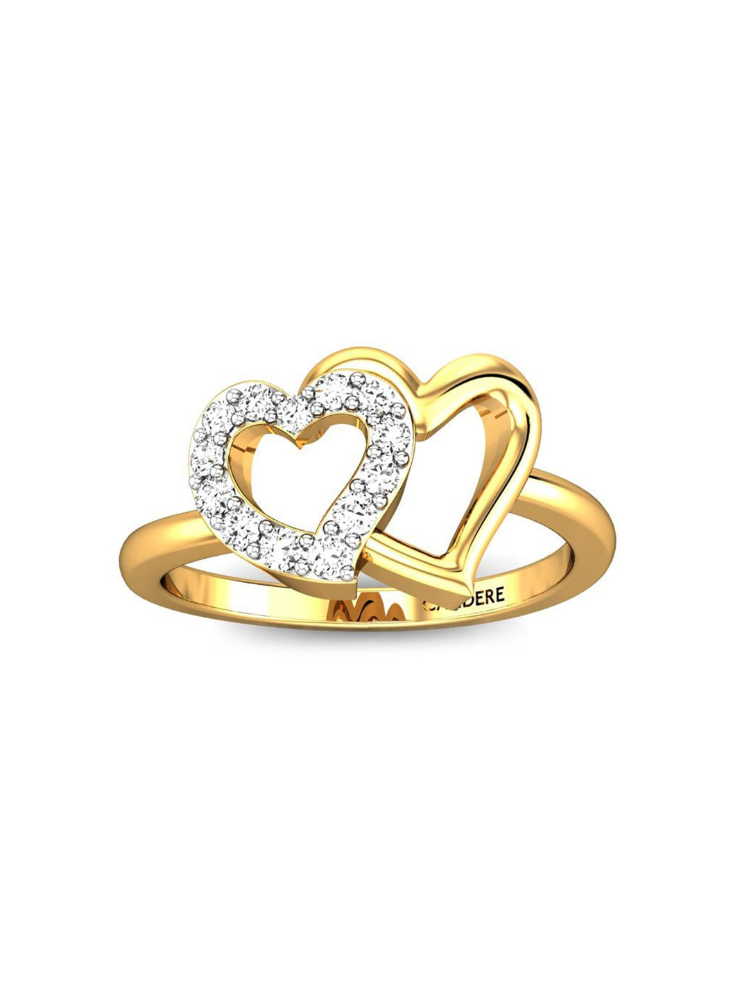 

CANDERE A KALYAN JEWELLERS COMPANY 22KT (916) Gold Cubic Zirconia Studded Ring-3.03 gm
