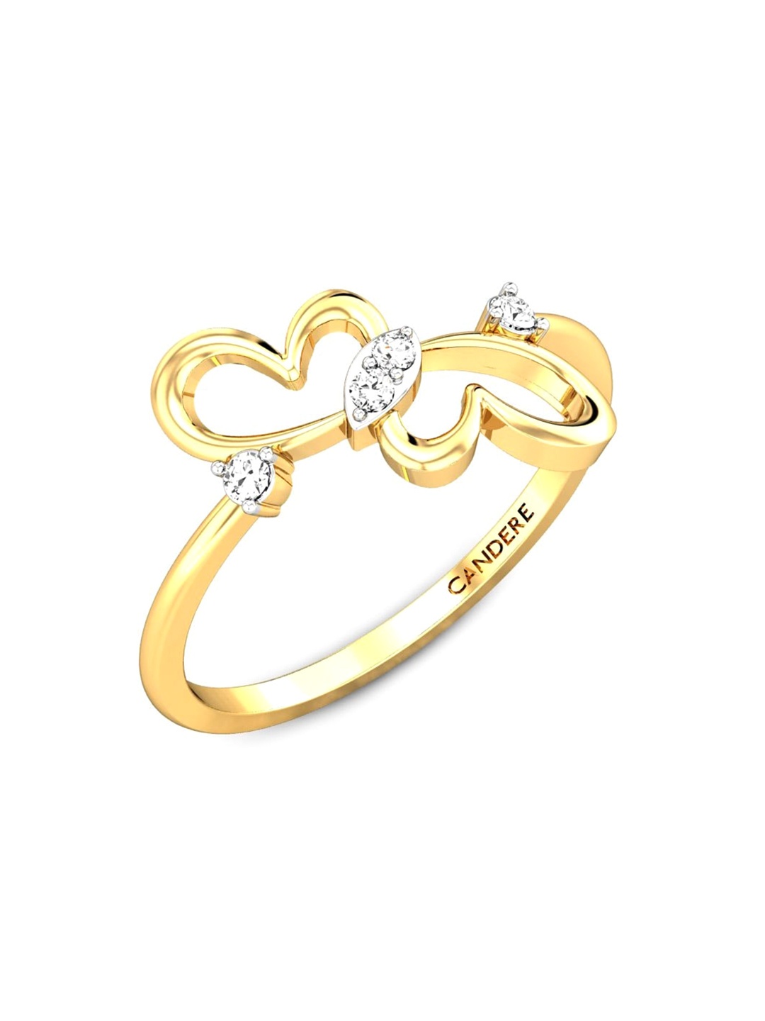 

CANDERE A KALYAN JEWELLERS COMPANY 18KT (750) Gold Cubic Zirconia Studded Ring-1.57 gm