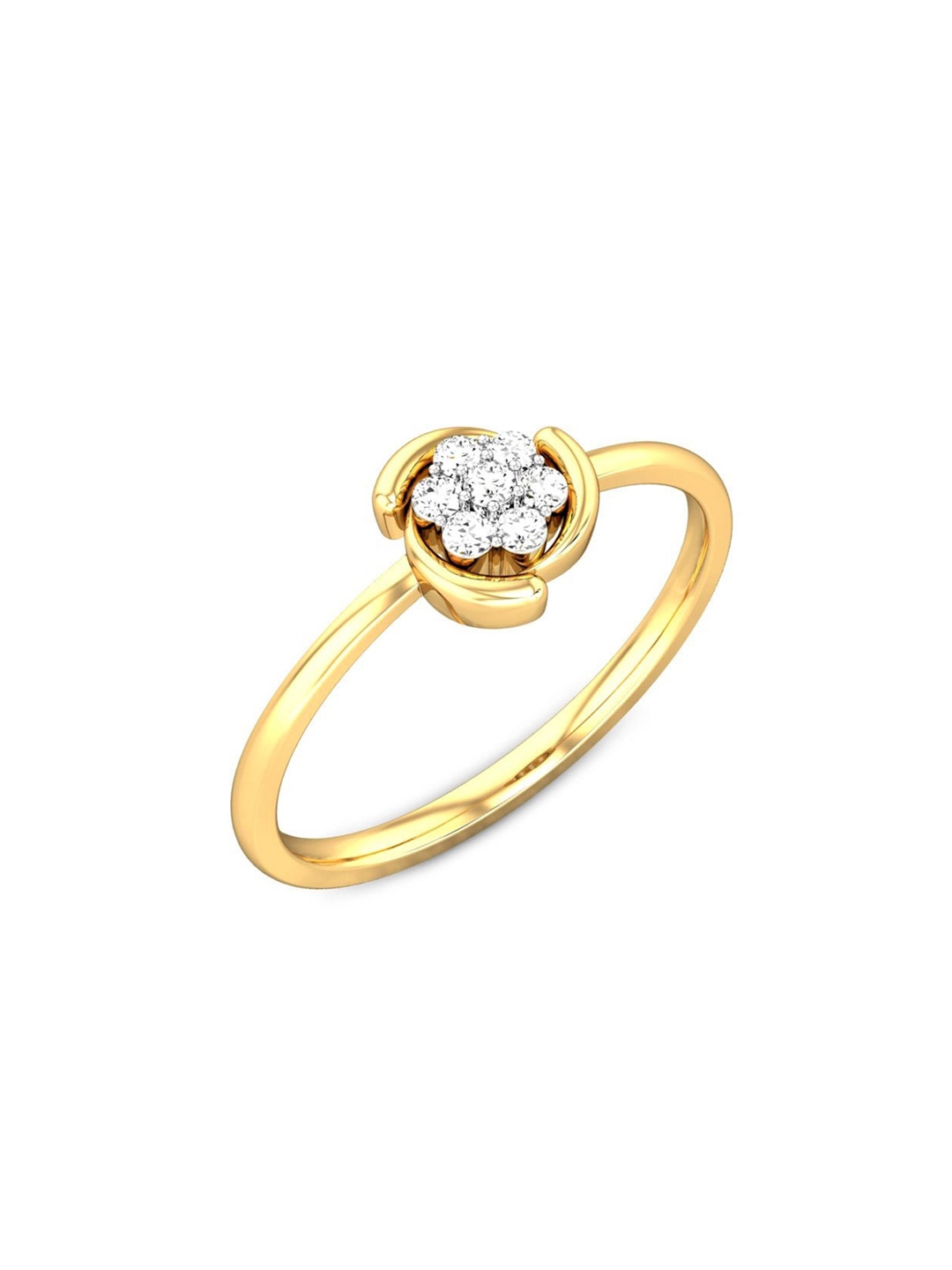 

CANDERE A KALYAN JEWELLERS COMPANY 14KT (585) Gold CZ-Studded Finger Ring-1.47gm