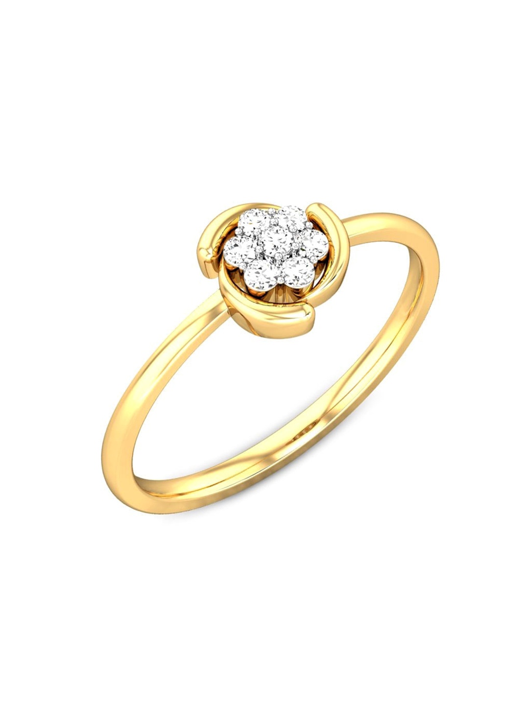 

CANDERE A KALYAN JEWELLERS COMPANY 14KT (585) Gold Cubic Zirconia Studded Ring-1.52gm