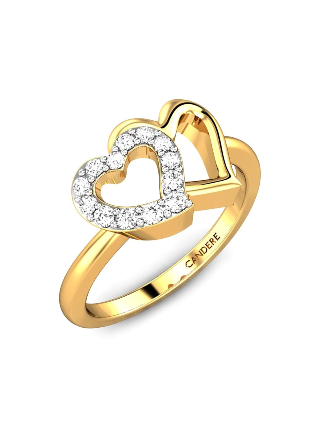 

CANDERE A KALYAN JEWELLERS COMPANY 22KT (916) Gold Cubic Zirconia Studded Ring-3.32gm