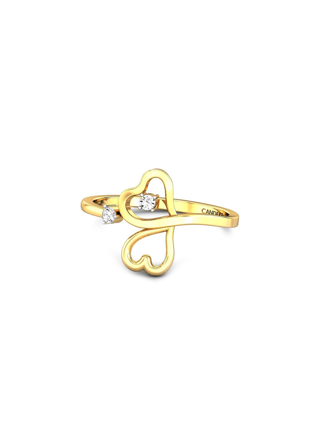 

CANDERE A KALYAN JEWELLERS COMPANY 18KT (750) Gold Cubic Zirconia Studded Ring- 1.88gm