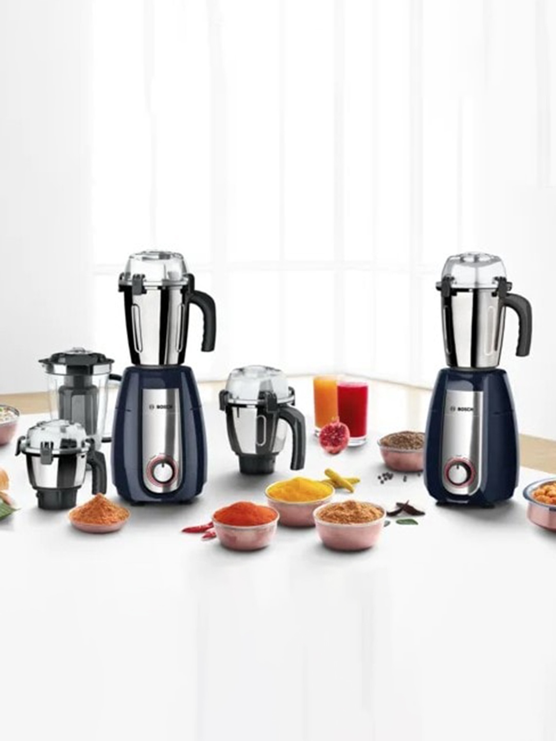 

BOSCH Blue 5 Pieces 1000 Watt Stainless Steel Juicer Mixer Grinder