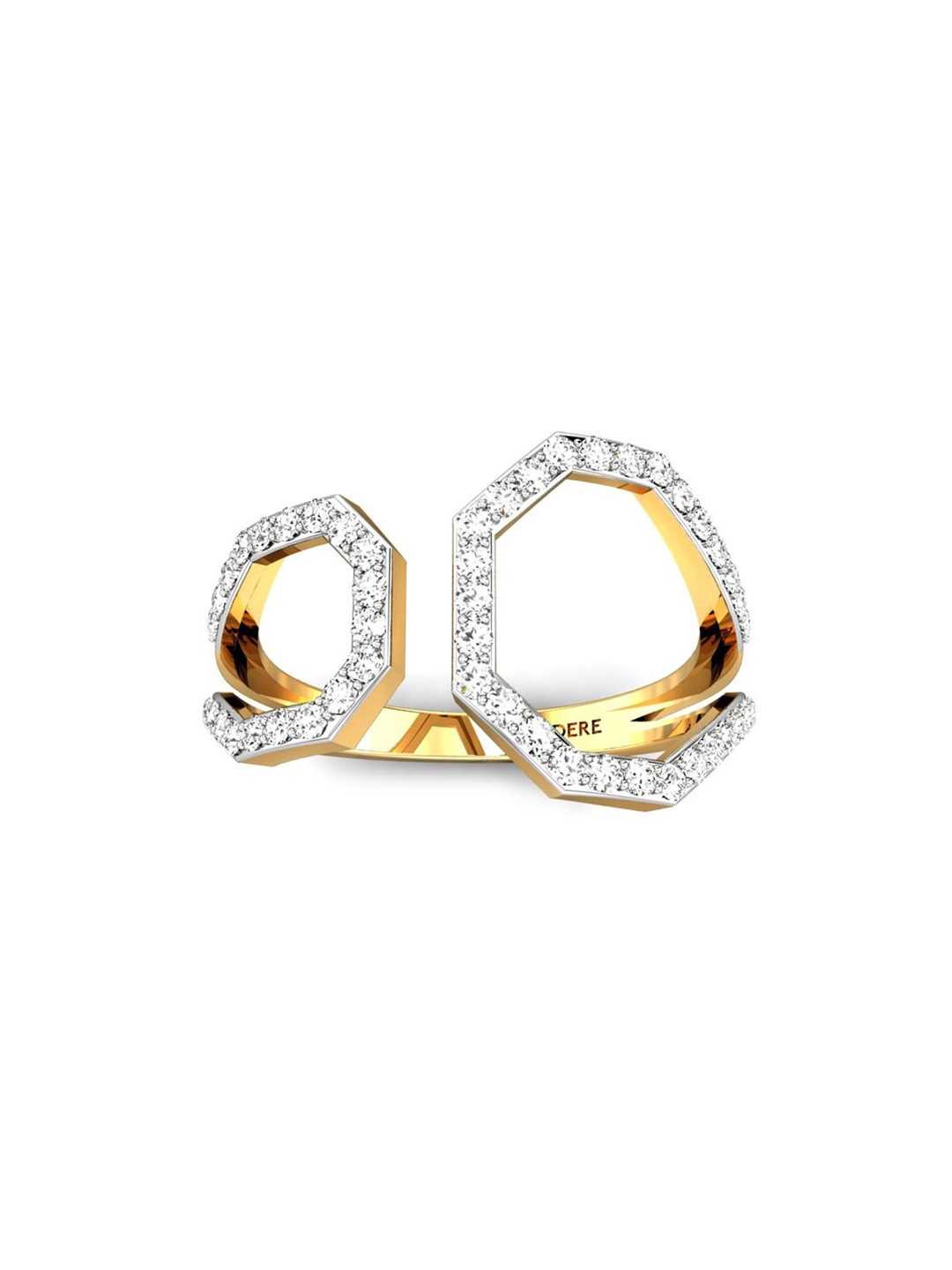 

CANDERE A KALYAN JEWELLERS COMPANY 18KT(750) Gold Cubic Zirconia Studded Ring-2.06 gm