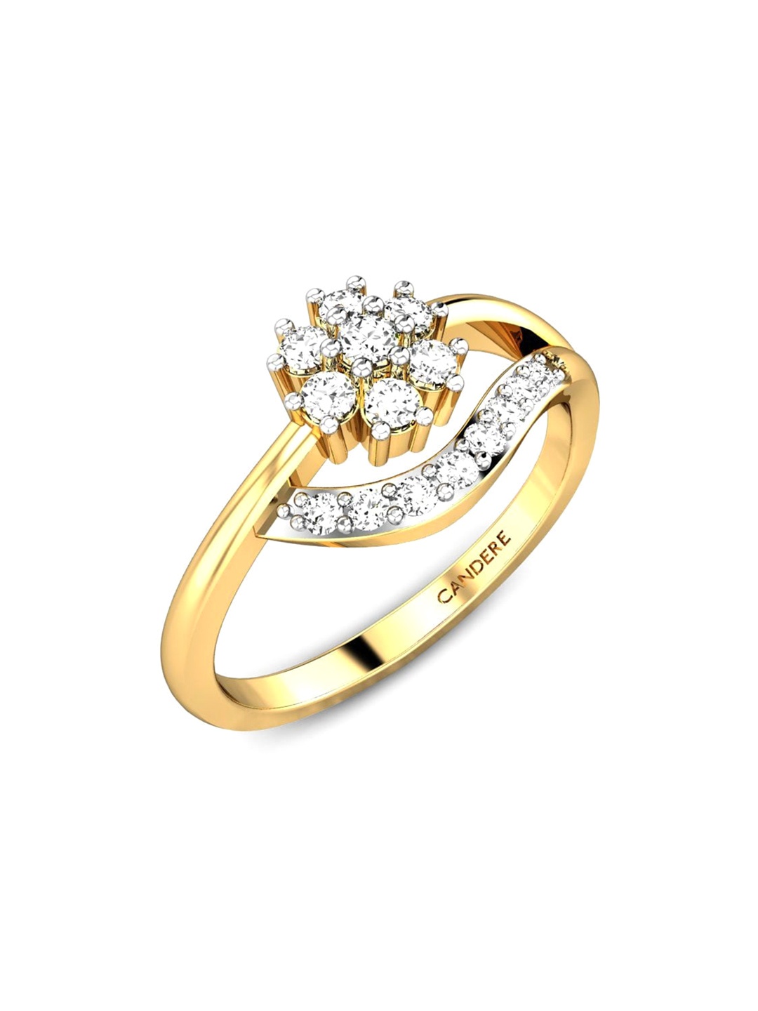 

CANDERE A KALYAN JEWELLERS COMPANY 18KT (750) Gold Cubic Zirconia Finger Ring-2.11 gm