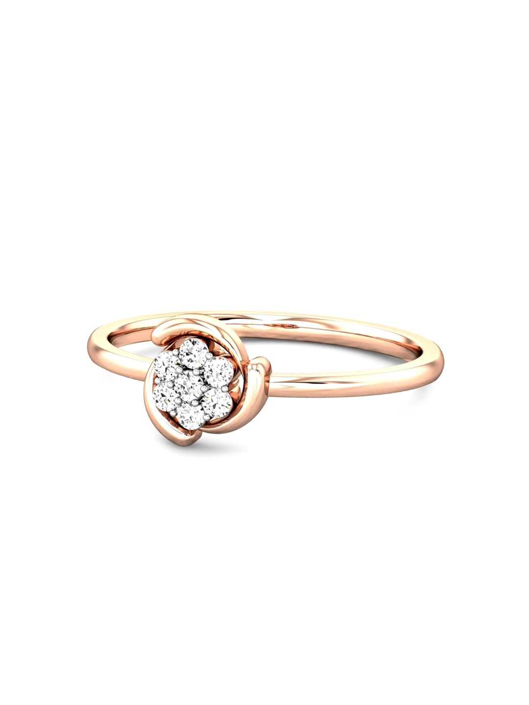 

CANDERE A KALYAN JEWELLERS COMPANY 14KT (585) Rose Gold Cubic Zirconia Studded Ring-1.34gm