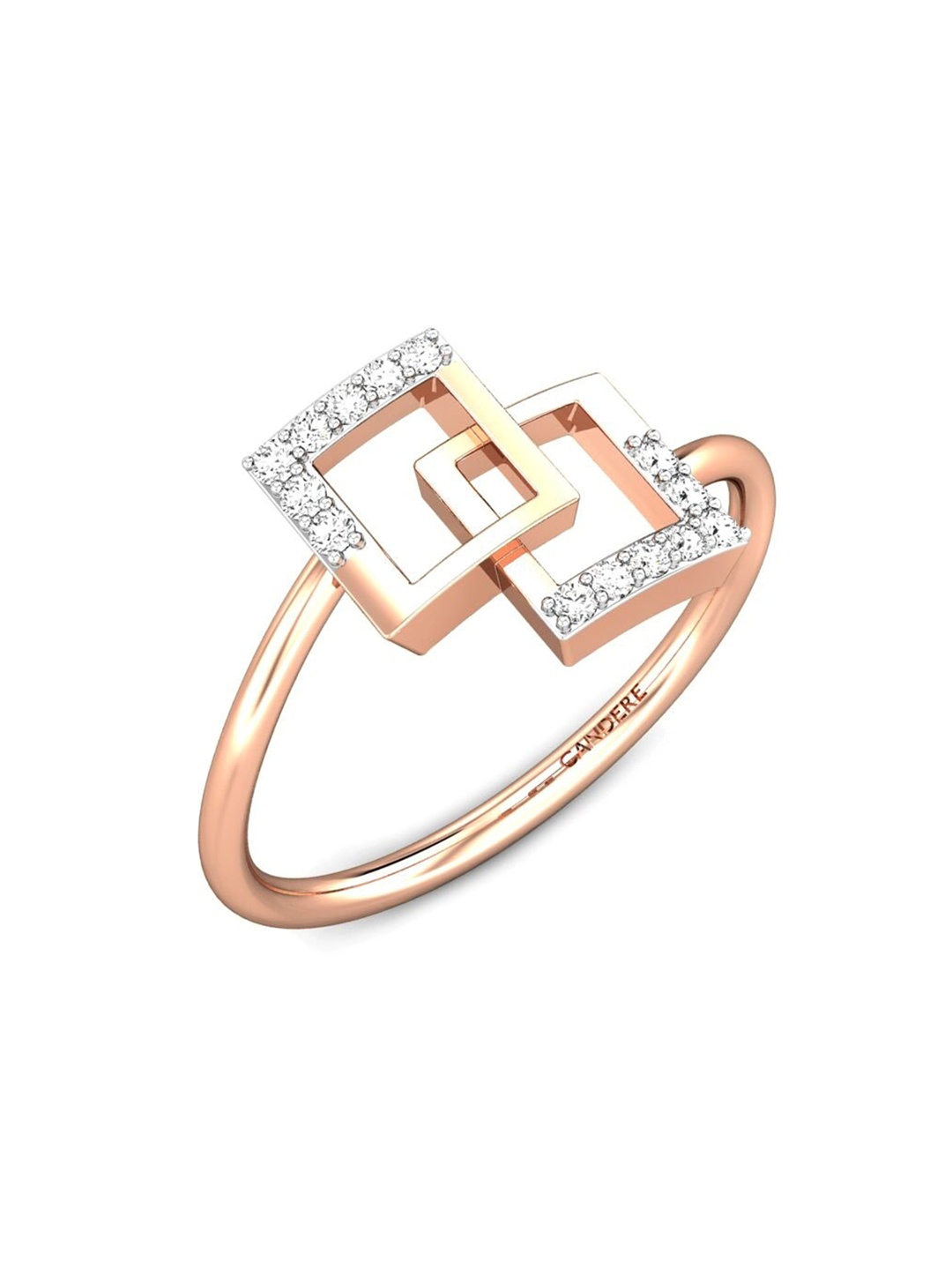 

CANDERE A KALYAN JEWELLERS COMPANY 18KT Rose Gold CZ-Studded Finger Ring-1.34gm