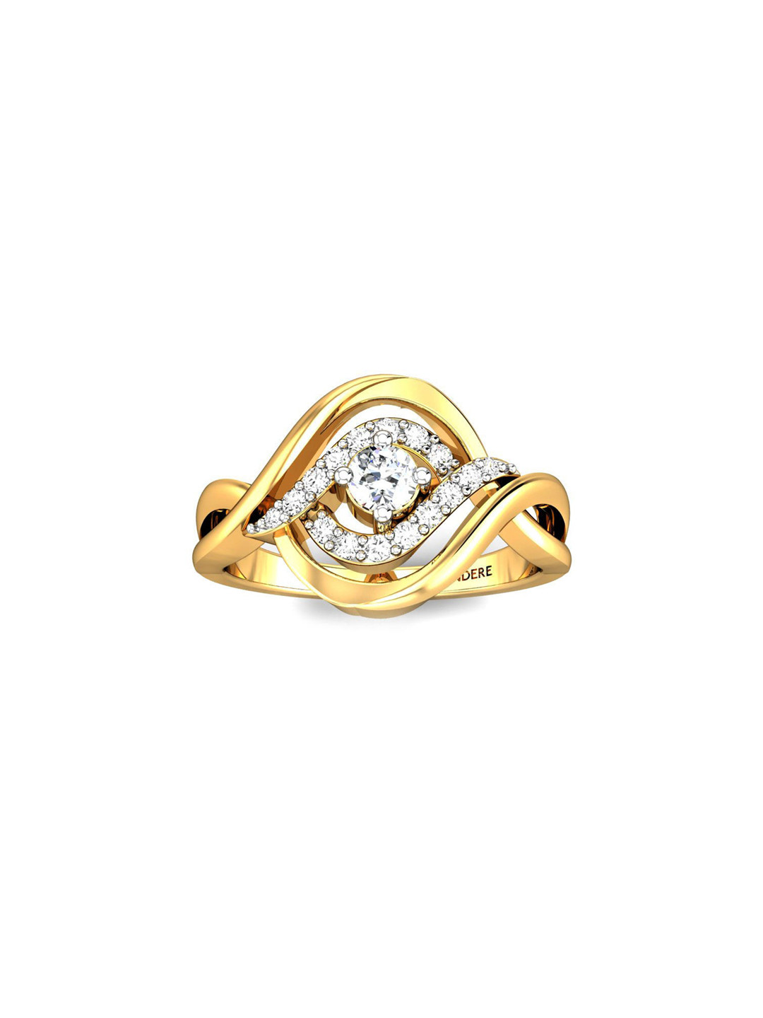 

CANDERE A KALYAN JEWELLERS COMPANY BIS Hallmark 18KT (750) Gold CZ-Studded Ring-4.52gm
