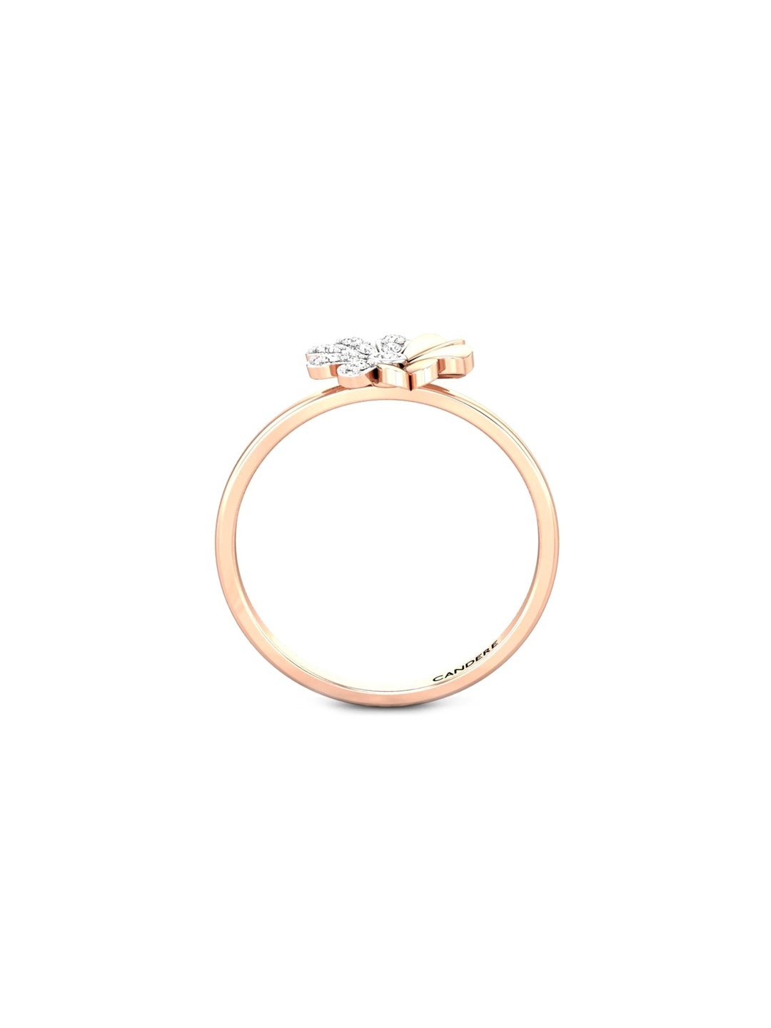 

CANDERE A KALYAN JEWELLERS COMPANY 14KT (585) Rose Gold Cubic Zirconia Studded Ring-1.31gm