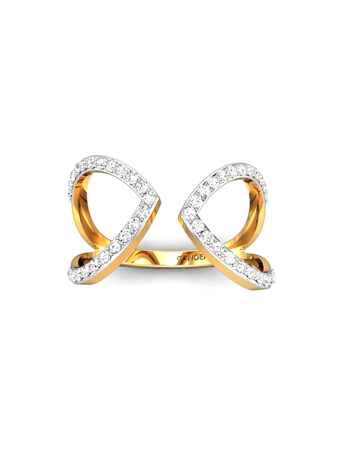 

CANDERE A KALYAN JEWELLERS COMPANY 18KT(750) Gold CZ-Studded Finger Ring-1.6gm