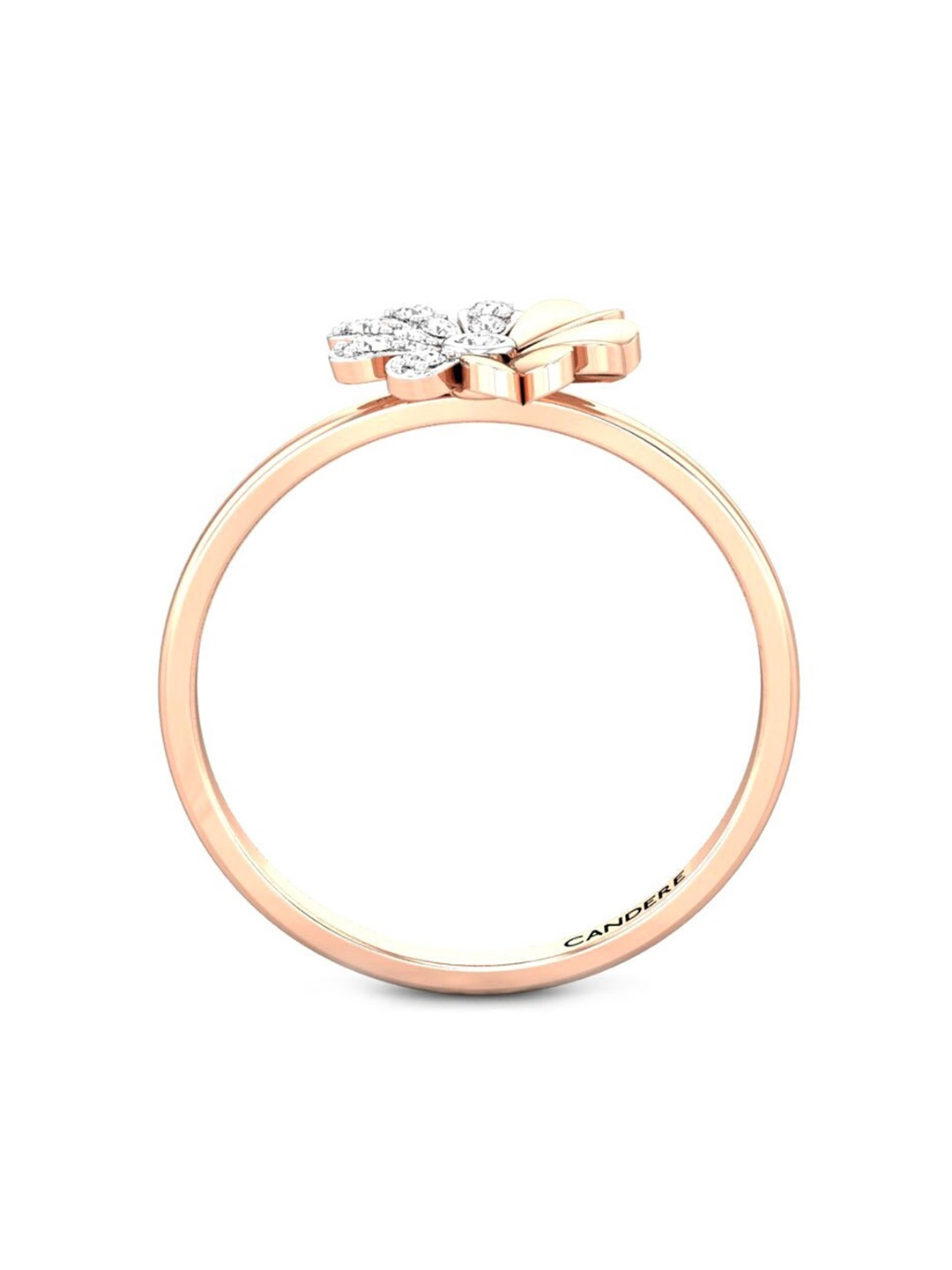 

CANDERE A KALYAN JEWELLERS COMPANY 14KT (585) Rose Gold Cubic Zirconia Studded Ring-1.44gm