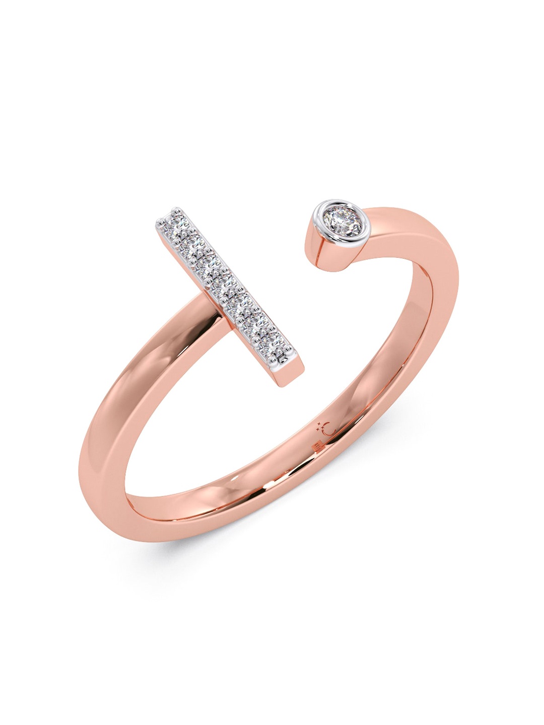 

CANDERE A KALYAN JEWELLERS COMPANY 14KT (585) Rose Gold Cubic Zirconia Studded Ring-1.43gm