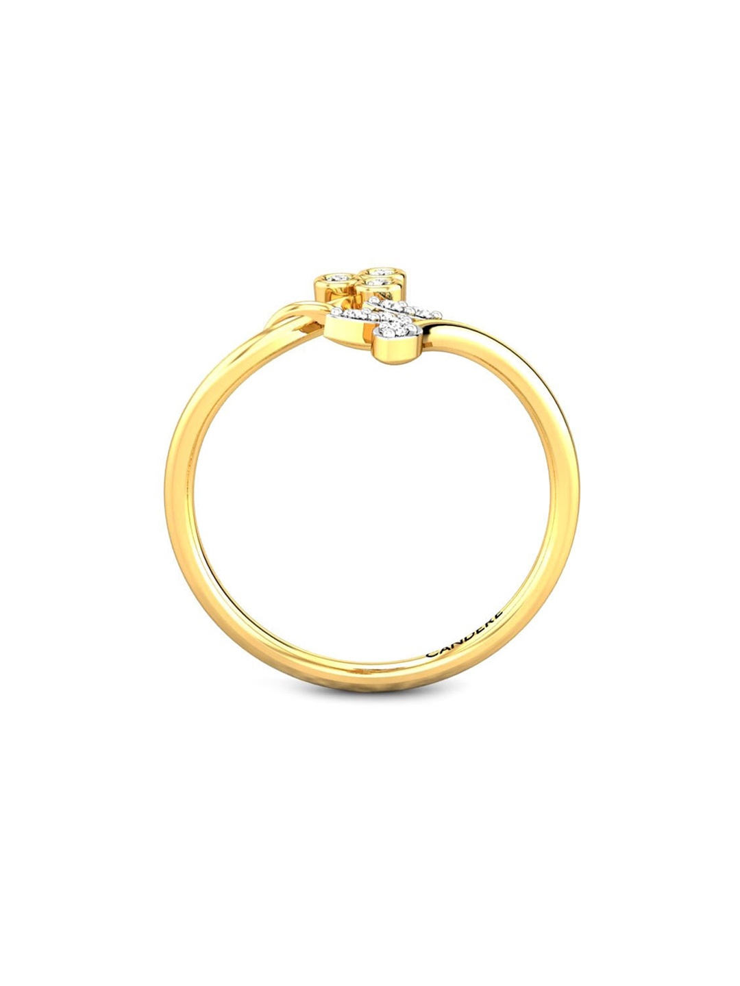 

CANDERE A KALYAN JEWELLERS COMPANY 14KT (585) Gold Cubic Zirconia Studded Ring-1.62 gm